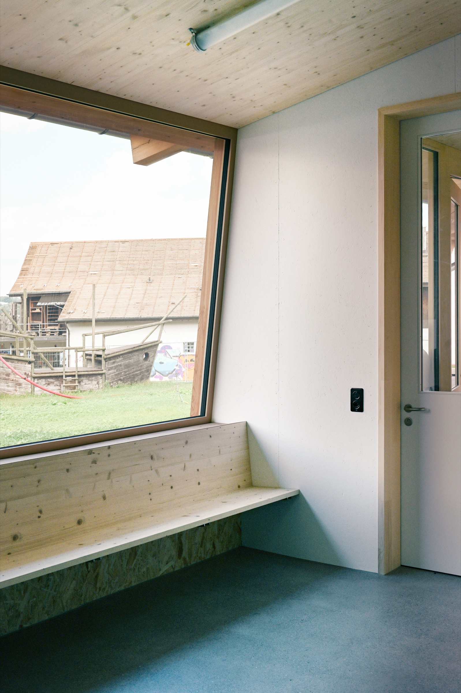 Window seat and timber interior at Glarisegg