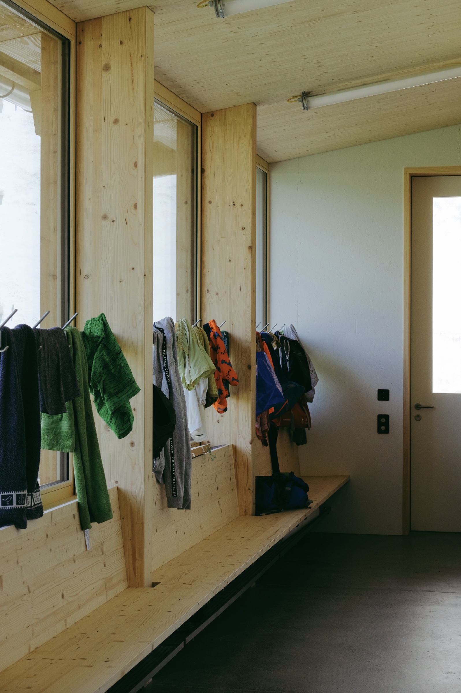 Cloakroom in the Glarisegg school extension
