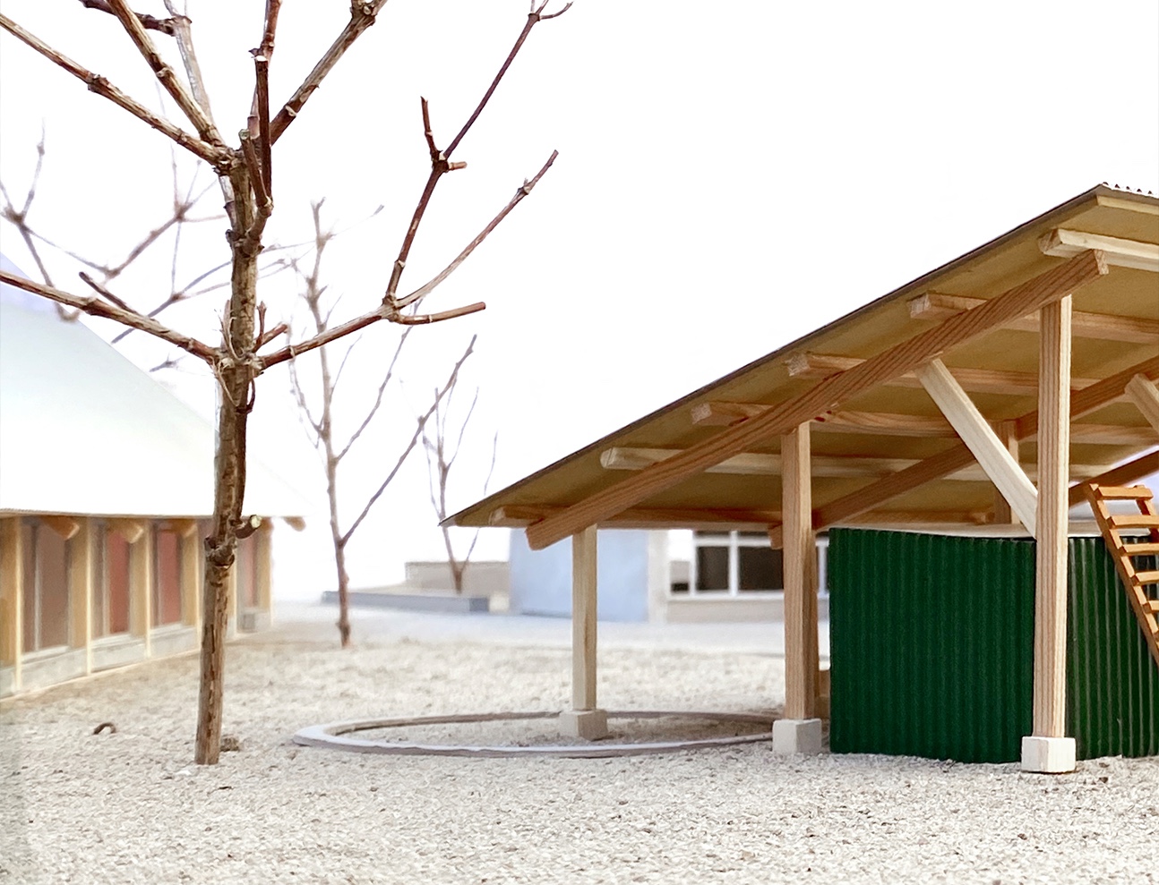 Architectural model of the Kindergarten Langenlängeweg pavilion