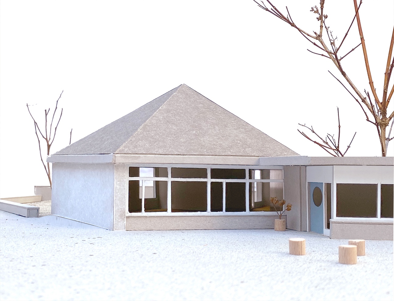 Architectural model of the listed Kindergarten Langenlängeweg