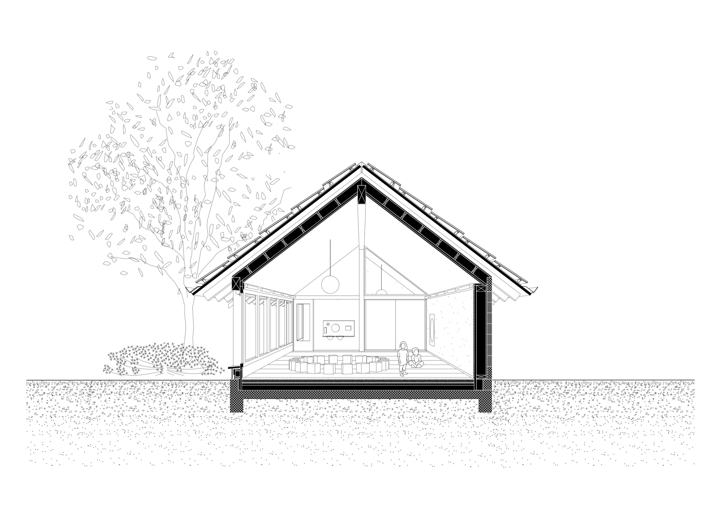 Kindergarten Langenlängeweg building section